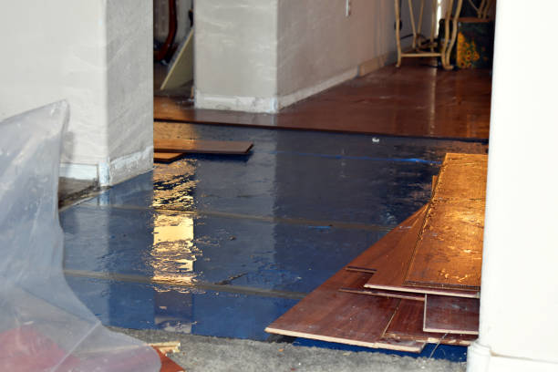 Professional Emergency Water Damage Restoration technician working in Shiocton, WI